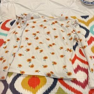Jumping Beans Sunflower Print Tee - White and Yellow